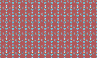 Farklı aksesuarlara sahip renkli arkaplan