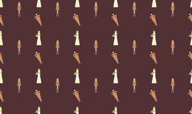 Farklı aksesuarlara sahip renkli arkaplan