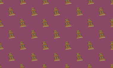 Farklı aksesuarlara sahip renkli arkaplan