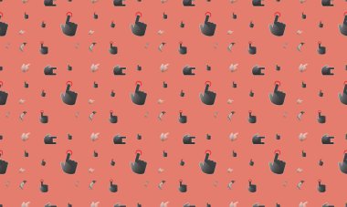 Farklı aksesuarlara sahip renkli arkaplan