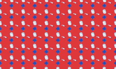 Farklı aksesuarlara sahip renkli arkaplan