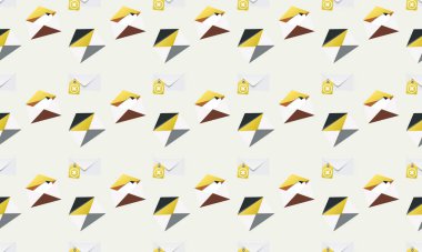 Farklı aksesuarlara sahip renkli arkaplan