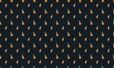 Farklı aksesuarlara sahip renkli arkaplan