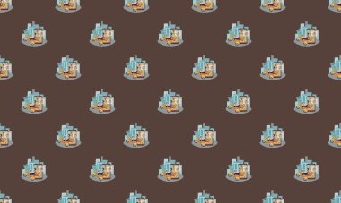 Farklı aksesuarlara sahip renkli arkaplan