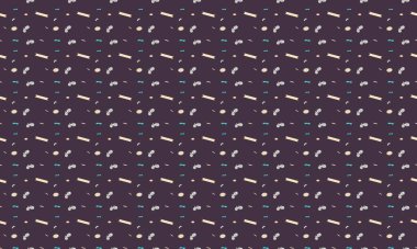 Farklı aksesuarlara sahip renkli arkaplan