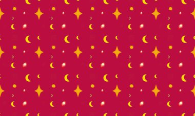 Farklı aksesuarlara sahip renkli arkaplan