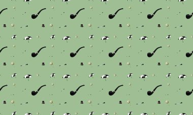 Farklı aksesuarlara sahip renkli arkaplan