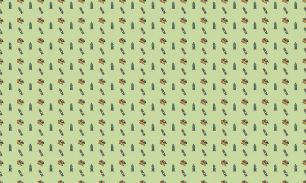 Farklı aksesuarlara sahip renkli arkaplan