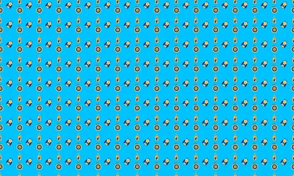 Farklı aksesuarlara sahip renkli arkaplan