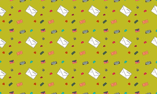 Цветной фон с различными аксессуарами