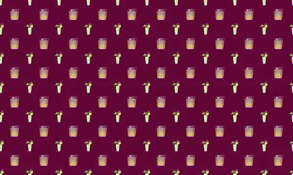 Farklı aksesuarlara sahip renkli arkaplan