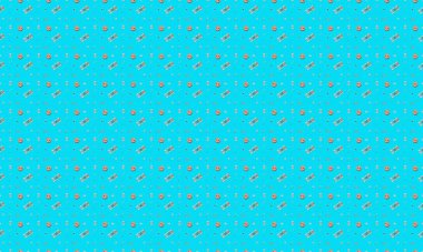 Farklı aksesuarlara sahip renkli arkaplan