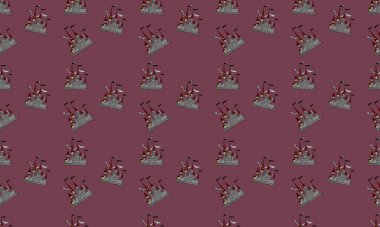 Farklı aksesuarlara sahip renkli arkaplan