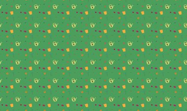 Farklı aksesuarlara sahip renkli arkaplan