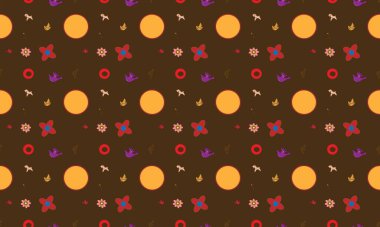 Farklı aksesuarlara sahip renkli arkaplan