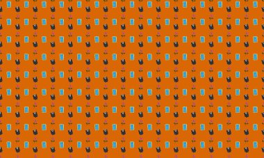 Farklı aksesuarlara sahip renkli arkaplan