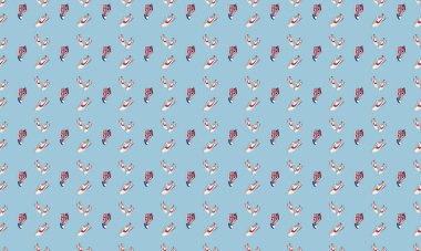 Farklı aksesuarlara sahip renkli arkaplan