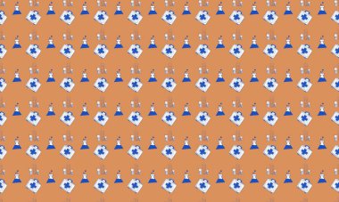 Farklı aksesuarlara sahip renkli arkaplan