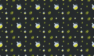 Farklı aksesuarlara sahip renkli arkaplan