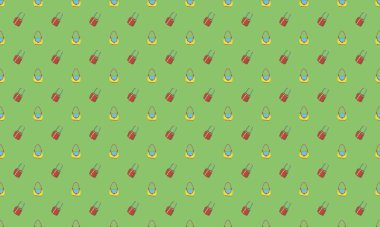 Farklı aksesuarlara sahip renkli arkaplan