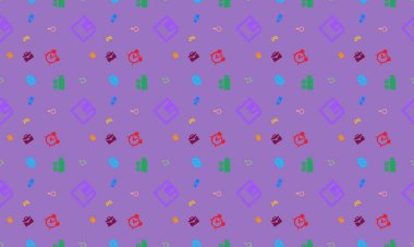 Farklı aksesuarlara sahip renkli arkaplan