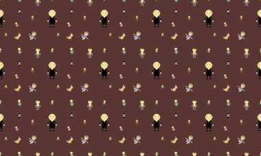 Farklı aksesuarlara sahip renkli arkaplan