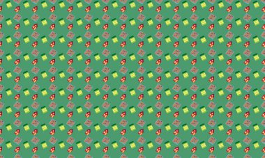 Farklı aksesuarlara sahip renkli arkaplan