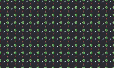 Farklı aksesuarlara sahip renkli arkaplan