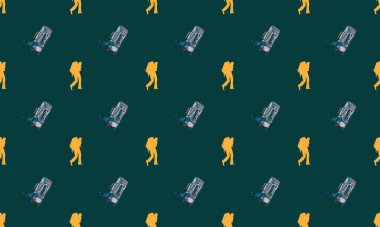 Farklı aksesuarlara sahip renkli arkaplan