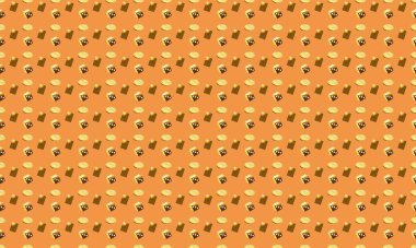 Farklı aksesuarlara sahip renkli arkaplan