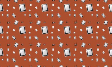 Farklı aksesuarlara sahip renkli arkaplan