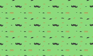 Farklı aksesuarlara sahip renkli arkaplan