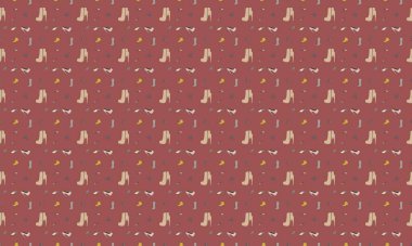 Farklı aksesuarlara sahip renkli arkaplan