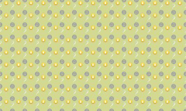 Farklı aksesuarlara sahip renkli arkaplan