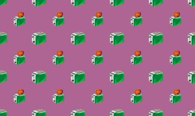 Farklı aksesuarlara sahip renkli arkaplan