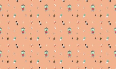 Farklı aksesuarlara sahip renkli arkaplan