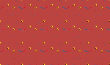 Farklı aksesuarlara sahip renkli arkaplan