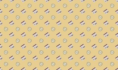 Farklı aksesuarlara sahip renkli arkaplan