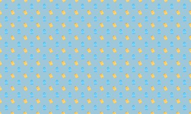 Farklı aksesuarlara sahip renkli arkaplan