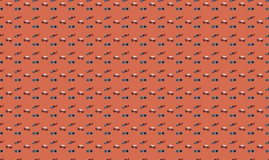 Farklı aksesuarlara sahip renkli arkaplan