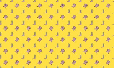 Farklı aksesuarlara sahip renkli arkaplan