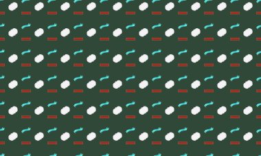 Farklı aksesuarlara sahip renkli arkaplan