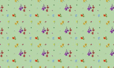 Farklı aksesuarlara sahip renkli arkaplan