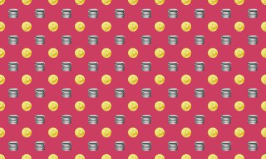 Farklı aksesuarlara sahip renkli arkaplan