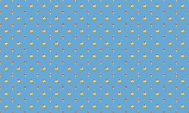 Farklı aksesuarlara sahip renkli arkaplan