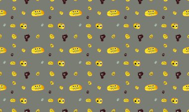 Farklı aksesuarlara sahip renkli arkaplan