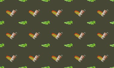 Farklı aksesuarlara sahip renkli arkaplan