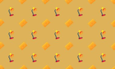 Farklı aksesuarlara sahip renkli arkaplan