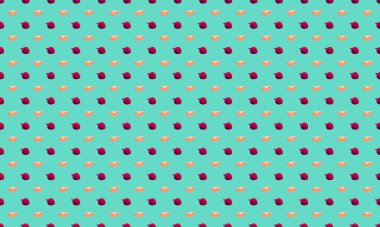 Farklı aksesuarlara sahip renkli arkaplan