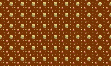 Farklı aksesuarlara sahip renkli arkaplan